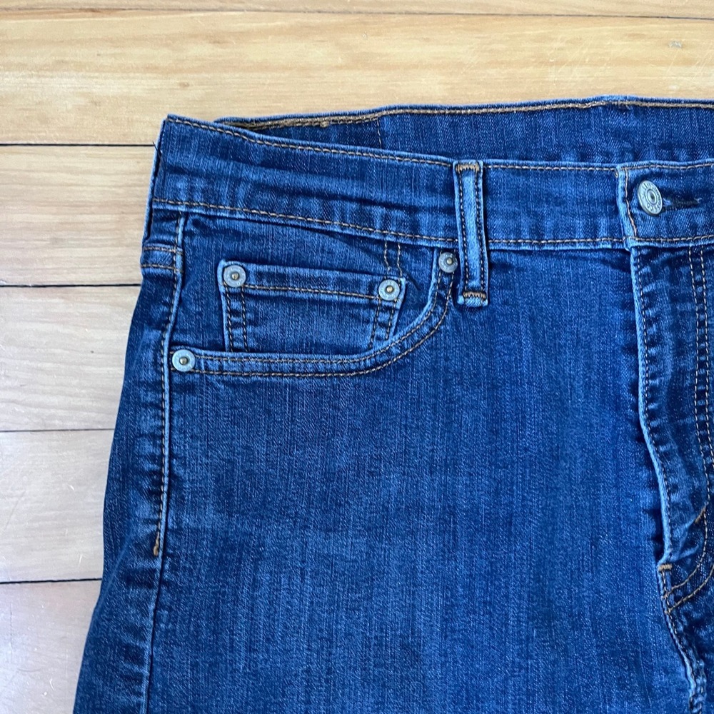 Levis 513 Jeans Mens 32x30 Dark Wash Blue Denim Pants - Picture 3 of 10